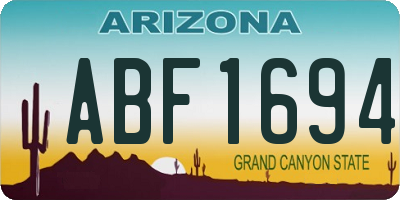 AZ license plate ABF1694