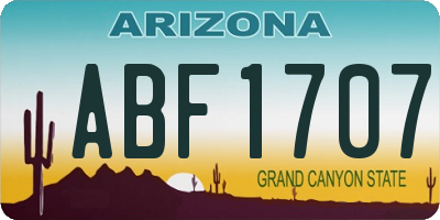 AZ license plate ABF1707