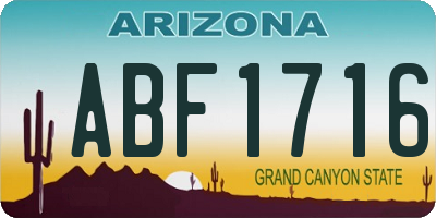 AZ license plate ABF1716