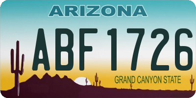 AZ license plate ABF1726