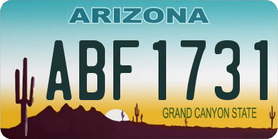 AZ license plate ABF1731