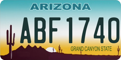 AZ license plate ABF1740