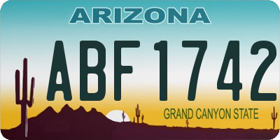 AZ license plate ABF1742