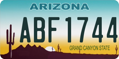 AZ license plate ABF1744