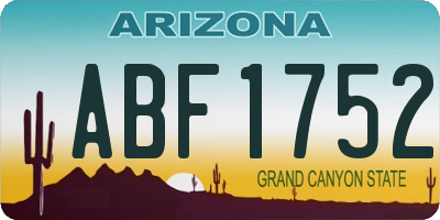 AZ license plate ABF1752