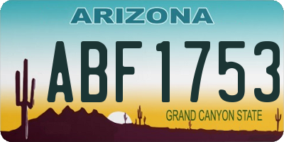 AZ license plate ABF1753