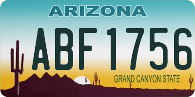 AZ license plate ABF1756
