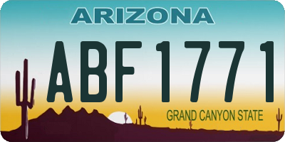 AZ license plate ABF1771