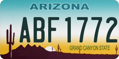 AZ license plate ABF1772