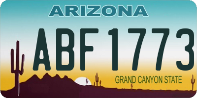 AZ license plate ABF1773