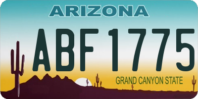 AZ license plate ABF1775