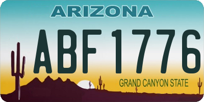 AZ license plate ABF1776