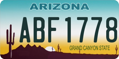 AZ license plate ABF1778