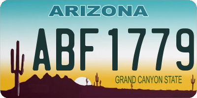 AZ license plate ABF1779