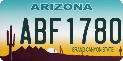AZ license plate ABF1780