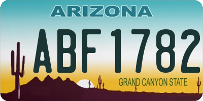 AZ license plate ABF1782