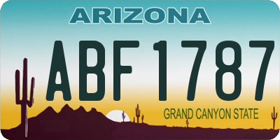 AZ license plate ABF1787