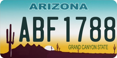 AZ license plate ABF1788
