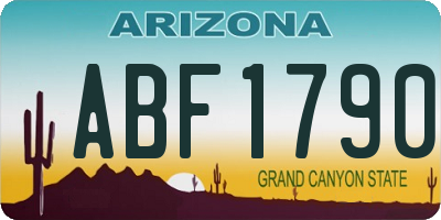AZ license plate ABF1790
