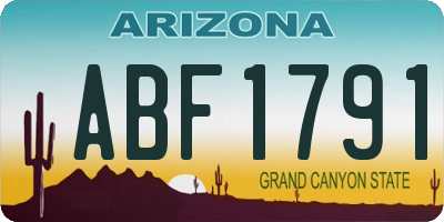 AZ license plate ABF1791