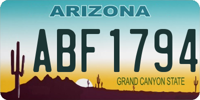 AZ license plate ABF1794