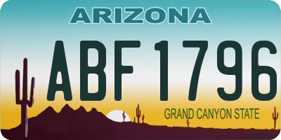 AZ license plate ABF1796