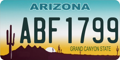 AZ license plate ABF1799