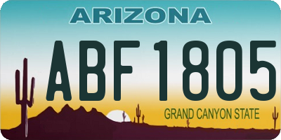 AZ license plate ABF1805