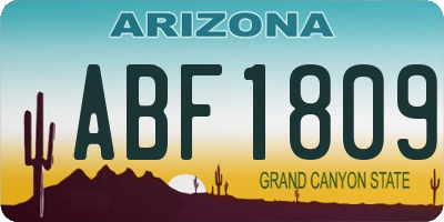AZ license plate ABF1809