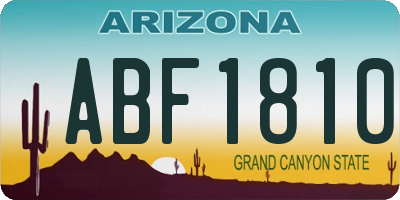 AZ license plate ABF1810