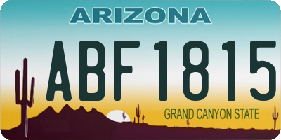 AZ license plate ABF1815