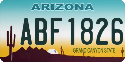 AZ license plate ABF1826
