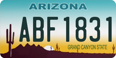 AZ license plate ABF1831