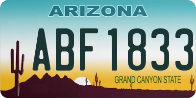 AZ license plate ABF1833