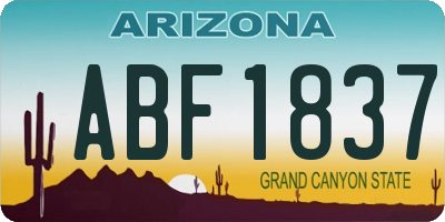 AZ license plate ABF1837