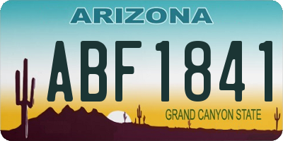 AZ license plate ABF1841