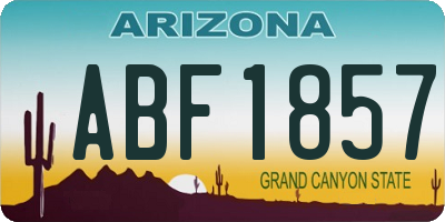 AZ license plate ABF1857
