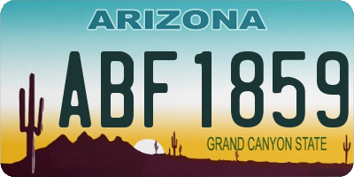 AZ license plate ABF1859