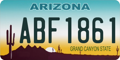 AZ license plate ABF1861