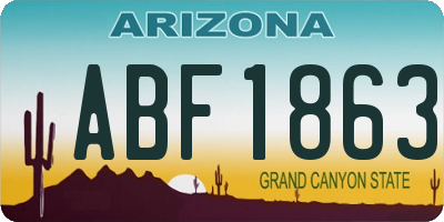 AZ license plate ABF1863