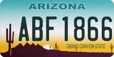 AZ license plate ABF1866