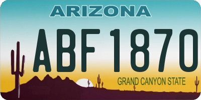 AZ license plate ABF1870