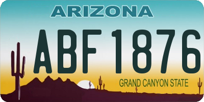 AZ license plate ABF1876
