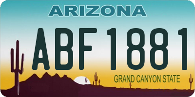 AZ license plate ABF1881