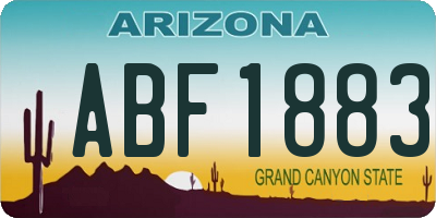 AZ license plate ABF1883