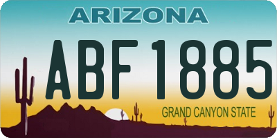 AZ license plate ABF1885
