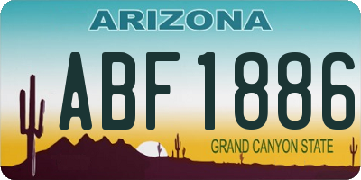 AZ license plate ABF1886
