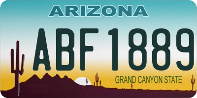 AZ license plate ABF1889
