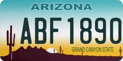 AZ license plate ABF1890