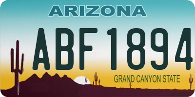 AZ license plate ABF1894